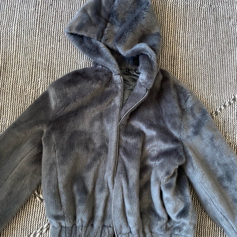 Helmut Lang Faux Fur Bomber Jacket Size Large - Picture 4 of 6
